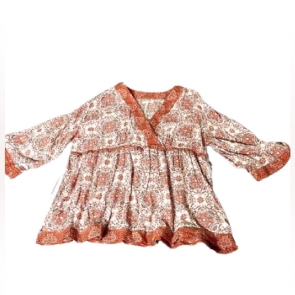 Maurice’s size large floral baby doll cut bohemian bell sleeve blouse